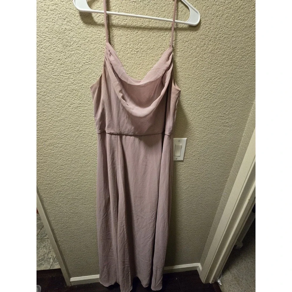 David's Bridal Celebrate DB Studio Chiffon Chianti Bridesmaids Dress SZ 14 - Picture 2 of 11